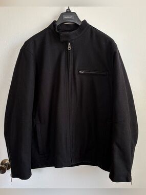 GAP Men's L Black Full Zip Wool Blend Jacket Stand-Up Collar 2006